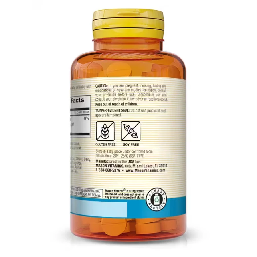 Глюконат магнію 550 мг, Magnesium Gluconate, Mason Natural, 100 таблеток: ціни та характеристики