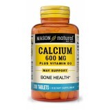 Кальцій 600 мг + Вітамін D3, Calcium 600мг Plus Vitamin D3, Mason Natural, 200 таблеток