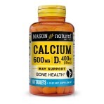 Кальцій 600 мг + вітамін D3, Calcium 600мг Plus Vitamin D3, Mason Natural, 60 таблеток: ціни та характеристики