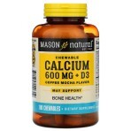 Кальцій D3, смак кави і мокко, Calcium + D3, Mason Natural, 100 жувальних таблеток: ціни та характеристики