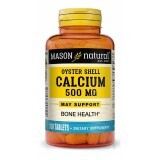 Кальций из раковины устрицы 500 мг, Calcium 500 mg Oyster Shell, Mason Natural, 100 таблеток