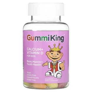 Кальцій та вітамін D для дітей, Calcium + Vitamin D for Kids, GummiKing, 60 жувальних цукерок