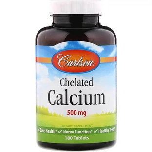Кальций Хелат, Chelated Calcium, Carlson, 500 мг, 180 таблеток