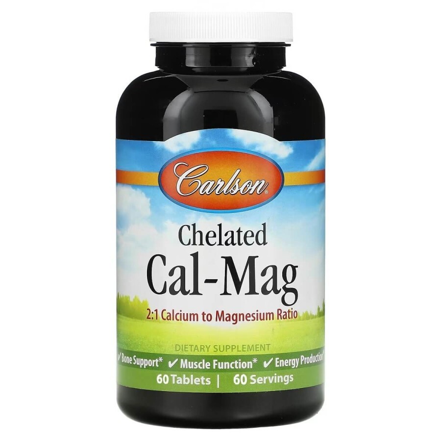 Кальций-Магний Хелатный, Chelated Cal-Mag, Carlson, 60 таблеток: цены и характеристики