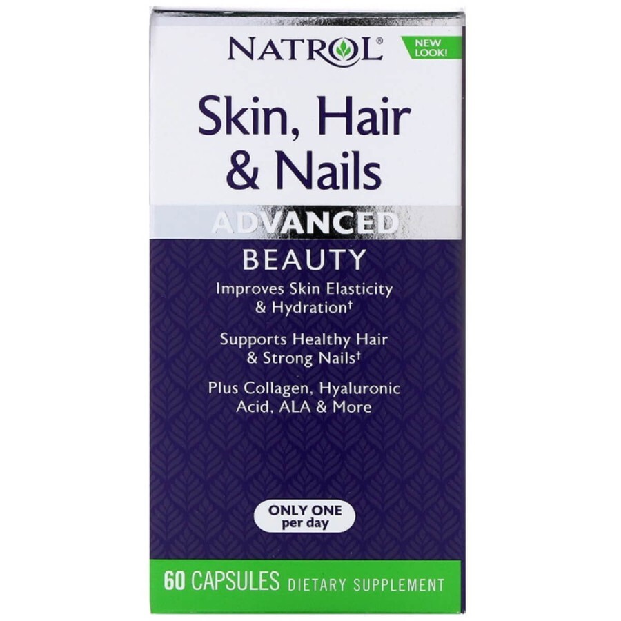Комплекс для Здоров'я  Волосся, Шкіри і Нігтів, Advanced Beauty, Natrol, 60 капсул: ціни та характеристики
