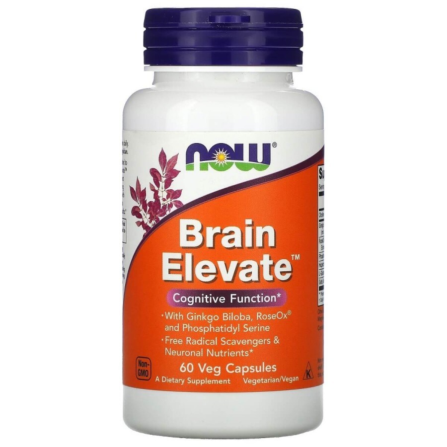 Комплекс для Підтримки Мозку, Brain Elevate, Now Foods, 60 Вегетаріанських Капсул: ціни та характеристики