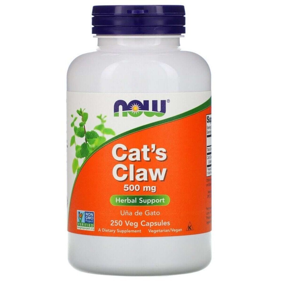 Котячий кіготь, 500 мг, Cat's Claw, Now Foods, 250 вегетаріанських капсул: ціни та характеристики
