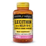 Лецитин з водоростями, вітаміном B6 та яблучним оцтом, Lecithin With Kelp/Vitamin B 6 Plus Cider Vinegar, Mason Natural, 100 гелевих капсул: ціни та характеристики