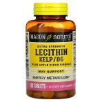Лецитин с морскими водорослями, витамином В6 и яблочным уксусом, Extra Strength Lecithin Kelp/B6 Plus Apple Cider Vinegar, Mason Natural, 100 таблеток: цены и характеристики