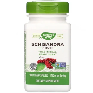 Лимонник, 580 мг, Schisandra Fruit, Nature's Way, 100 веганских капсул