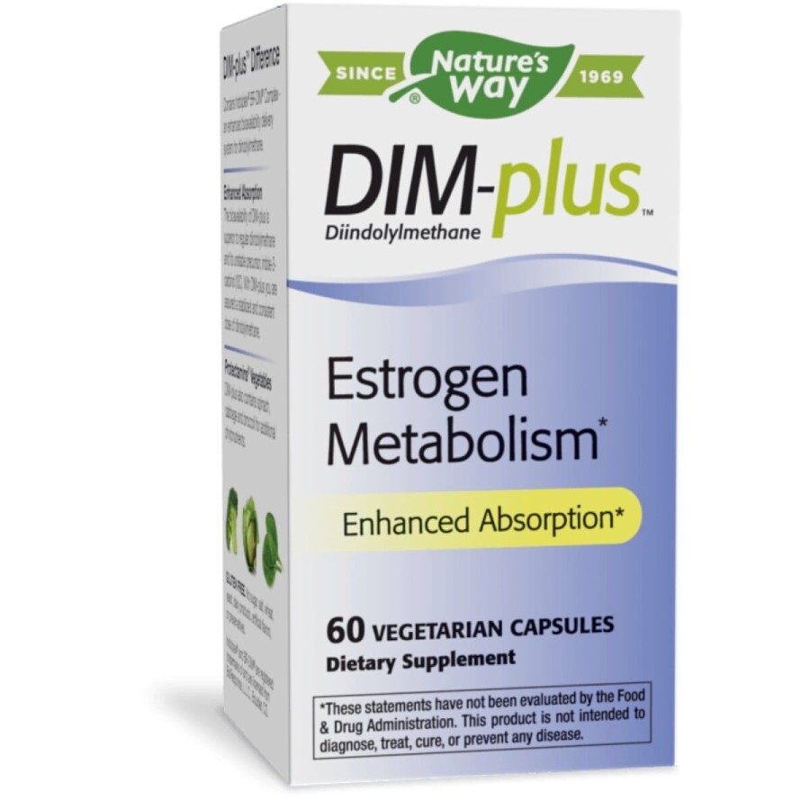 Метаболизм эстрогенов, DIM-plus, Estrogen Metabolism, Nature's Way, 60 вегетарианских капсул: цены и характеристики