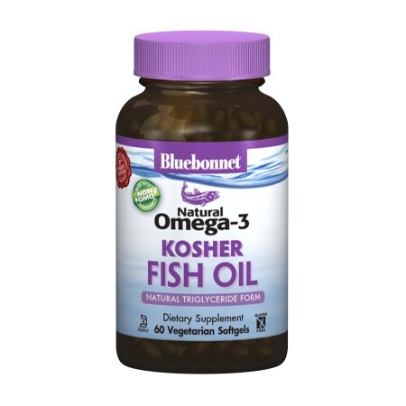 Натуральна Омега-3 з Кошерного Риб'ячого Жиру, Bluebonnet Nutrition, 60 желатинових капсул