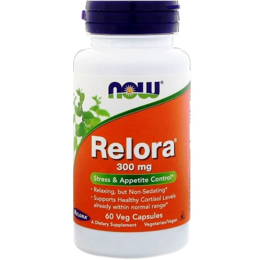 Релора, Relora, 300 мг, Now Foods, 60 вегетаріанських капсул: ціни та характеристики