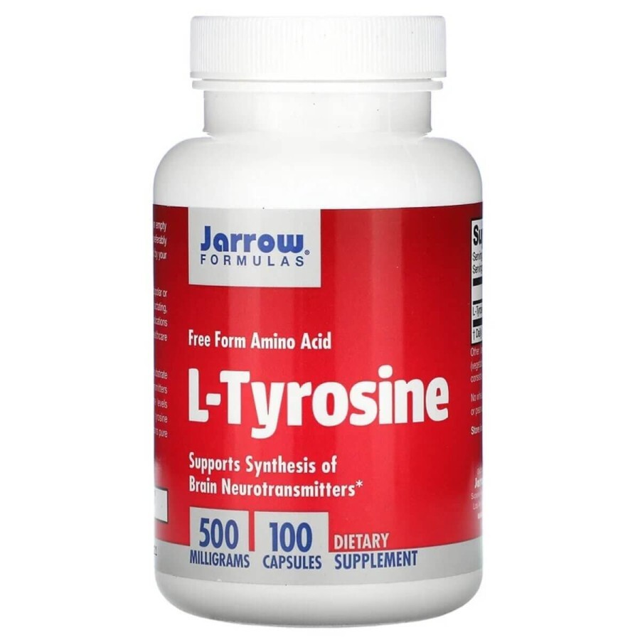 Тирозин, L-Tyrosine, Jarrow Formulas, 500 мг, 100 капсул: цены и характеристики