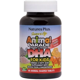 Риб'ячий жир для дітей Animal Parade DHA Childrens Chewable Nature's Plus вишня, 90 тваринок