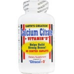 Кальцій Цитрат та Вітамін Д3 Earth`s Creation (Calcium Citrate + Vitamin "D"), 60 каплет: ціни та характеристики