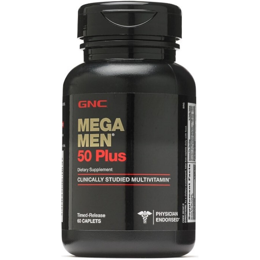 Вітамінно-мінеральний комплекс GNC Mega Men 50+ каплети, №60: ціни та характеристики