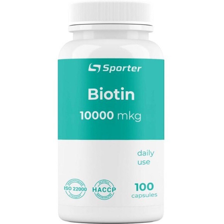 Біотин Sporter Biotin 10000 мкг капсули, №100 : ціни та характеристики