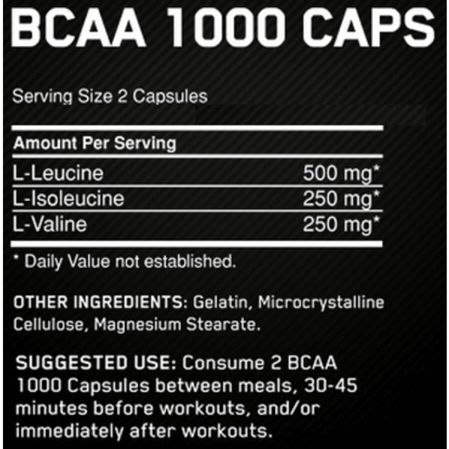 Амінокислота Optimum Nutrition BCAA 1000, 60 капсул: ціни та характеристики