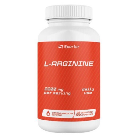 Аминокислота Sporter L-Arginine 2200 mg, 120 капсул