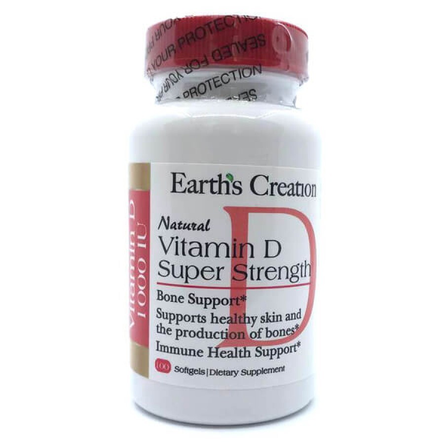 Вітамін Д Earth's Creation Vitamin D 1000 IU, 100 софт гель: ціни та характеристики