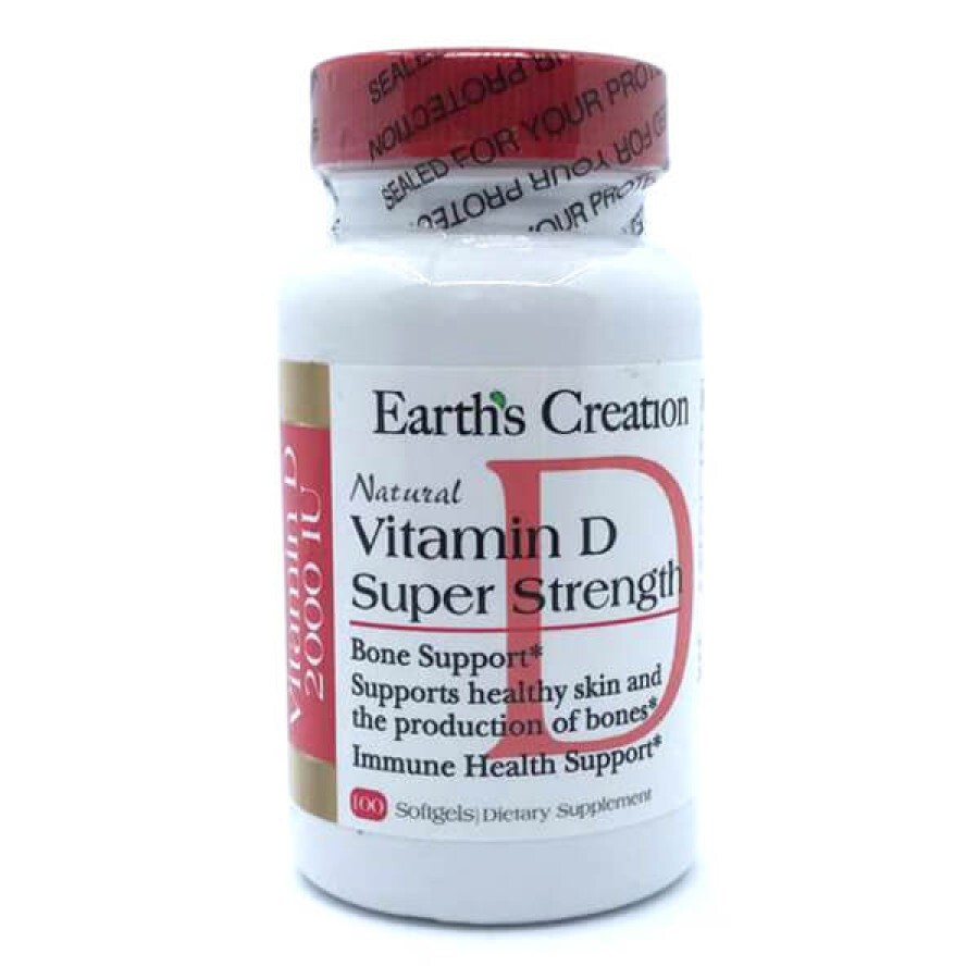 Вітамін Д Earth's Creation Vitamin D 2000 IU, 100 софт гель: ціни та характеристики