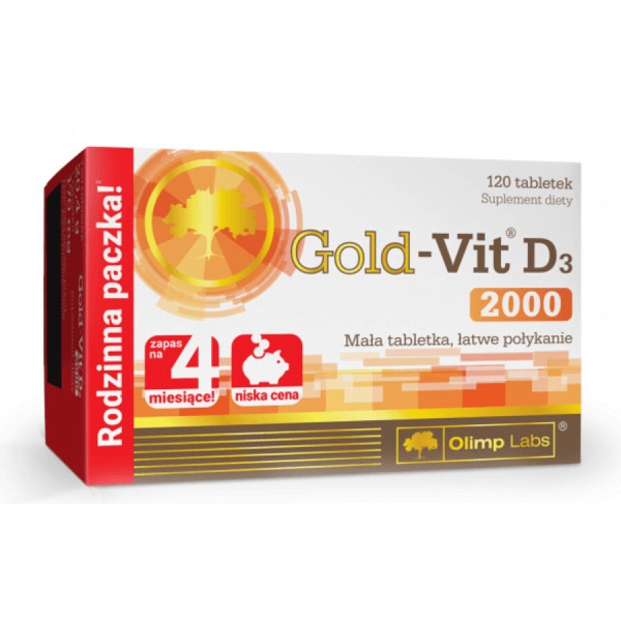 Вітамін Д3 Olimp Nutrition Gold Vit D3 2000, 120 таблеток: ціни та характеристики