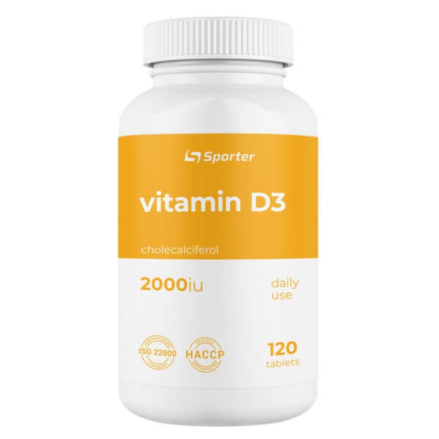 Витамин Д3 Sporter Vitamin D3 2000 ME, 120 таблеток: цены и характеристики