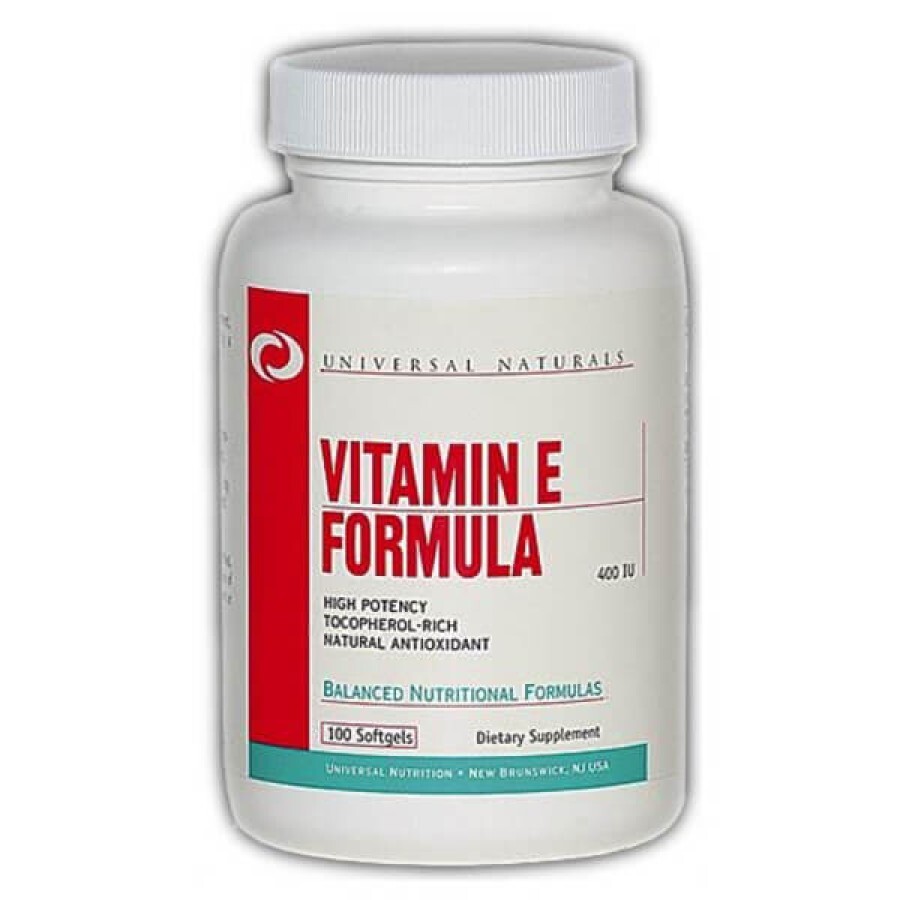 Вітамін Е Vitamin E-400 Universal Nutrition 100 капсул: ціни та характеристики