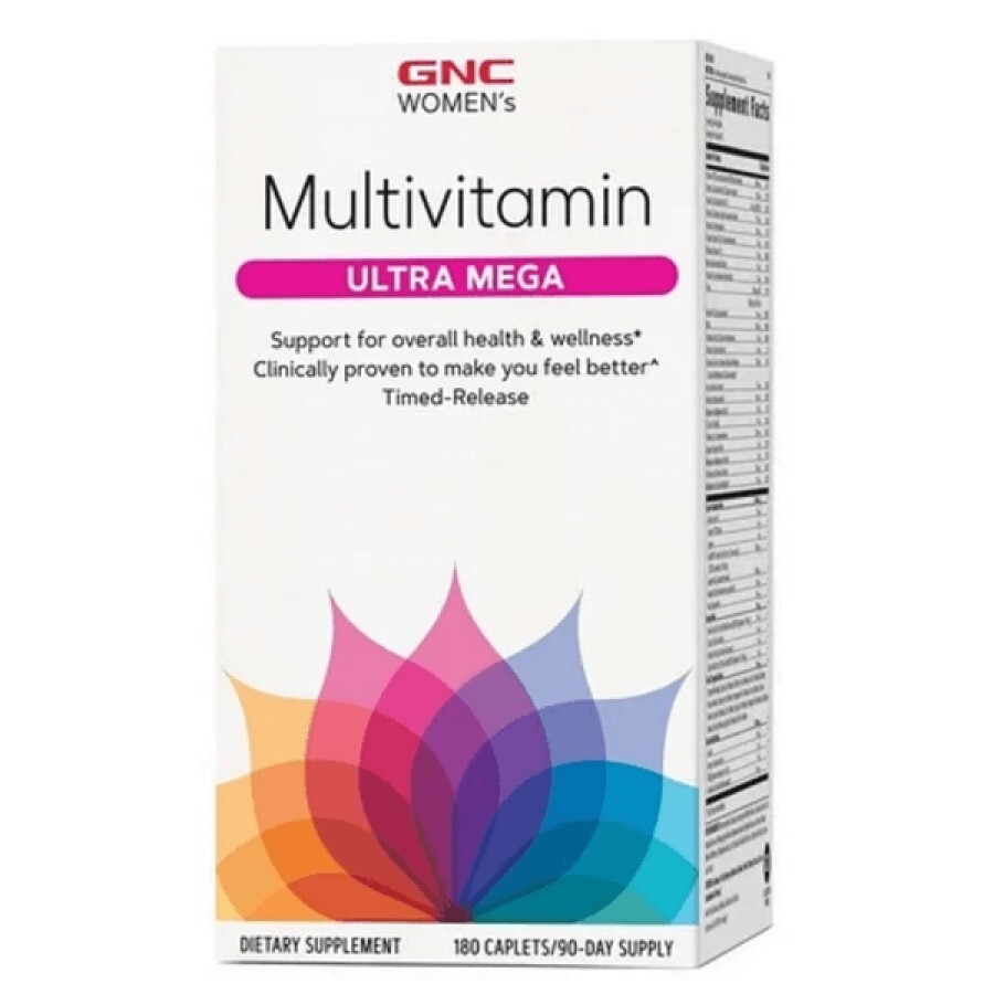 Витаминно-минеральный комплекс GNC Women's Ultra Mega Multivitamin, 180 капсул: цены и характеристики