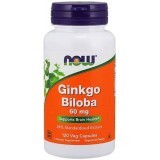 Гінкго Білоба NOW Ginkgo Biloba 60 мг, 120 веганських капсул