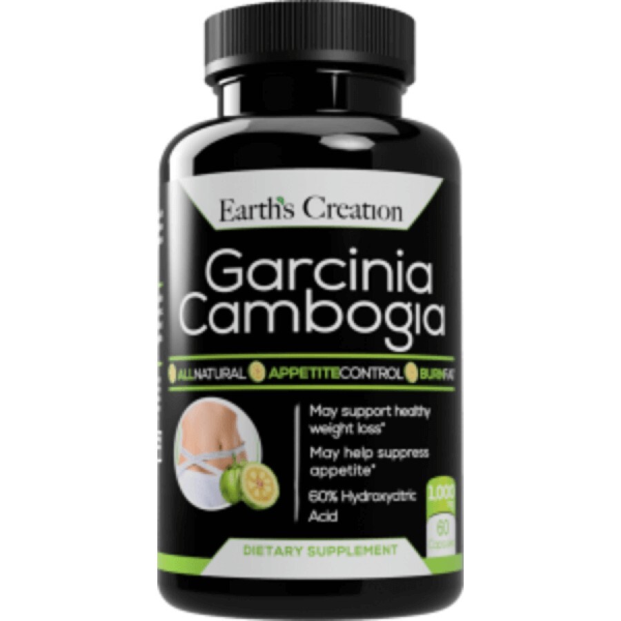 Жиросжигатель Earth‘s Creation Garcinia Cambogia 1000 мг, 60 капсул: цены и характеристики