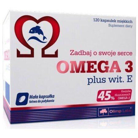 Омега 3 Olimp Nutrition Omega 3 (45%) + Vit E, 120 капсул