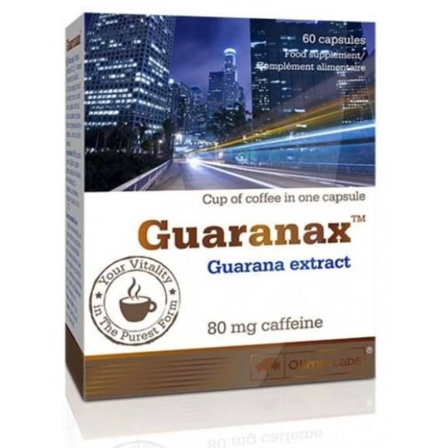 Предтренировочный комплекс Olimp Nutrition Guaranax 80мг of caffeine, 60 капсул: цены и характеристики