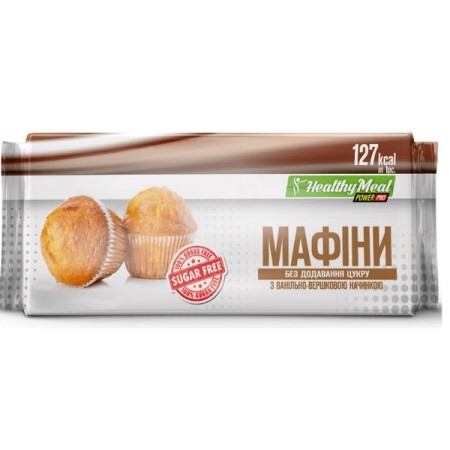 Протеїнові мафіни Power Pro Muffins Ванільно-вершкові без цукру, 70 г