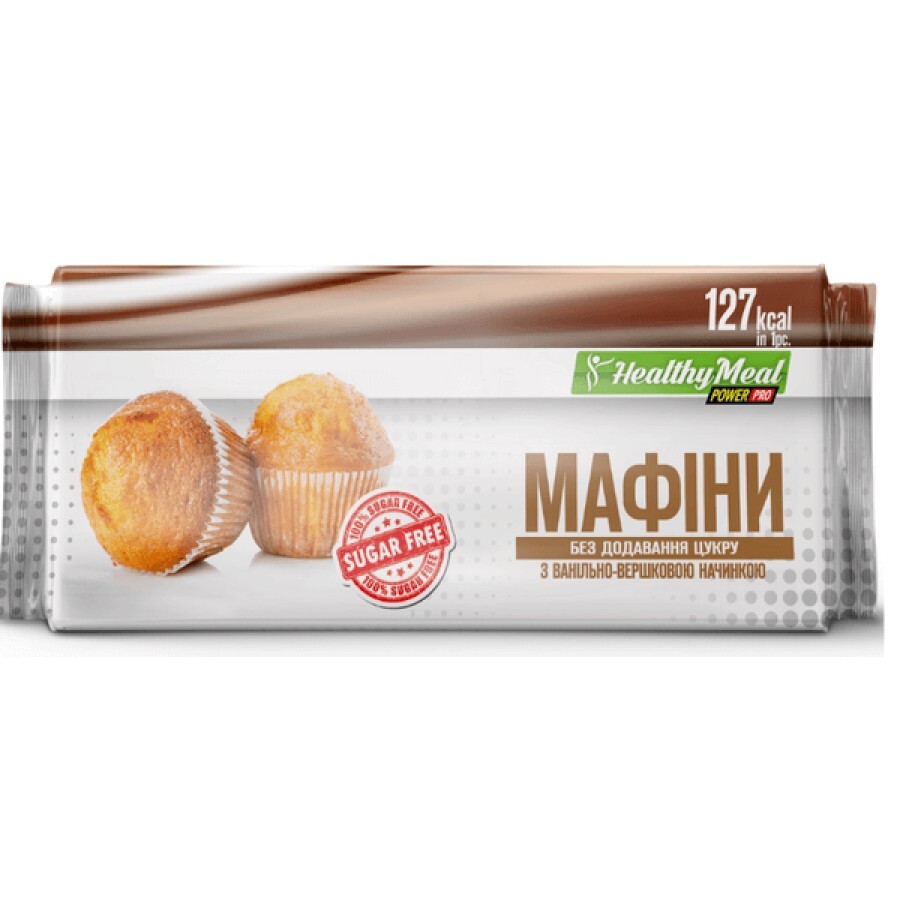 Протеїнові мафіни Power Pro Muffins Ванільно-вершкові без цукру, 70 г: ціни та характеристики