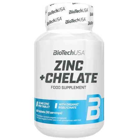 Цинк BioTechUSA Zinc + Сhelate, 60 таблеток