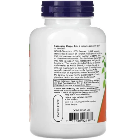 Репродуктивное здоровье мужчин Now Foods TestoJack 100, капсулы №120: цены и характеристики