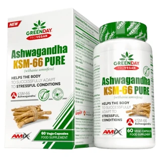 Ашваганда Amix GreenDay ProVegan Ashwagandha KSM-66, 60 веганських капсул