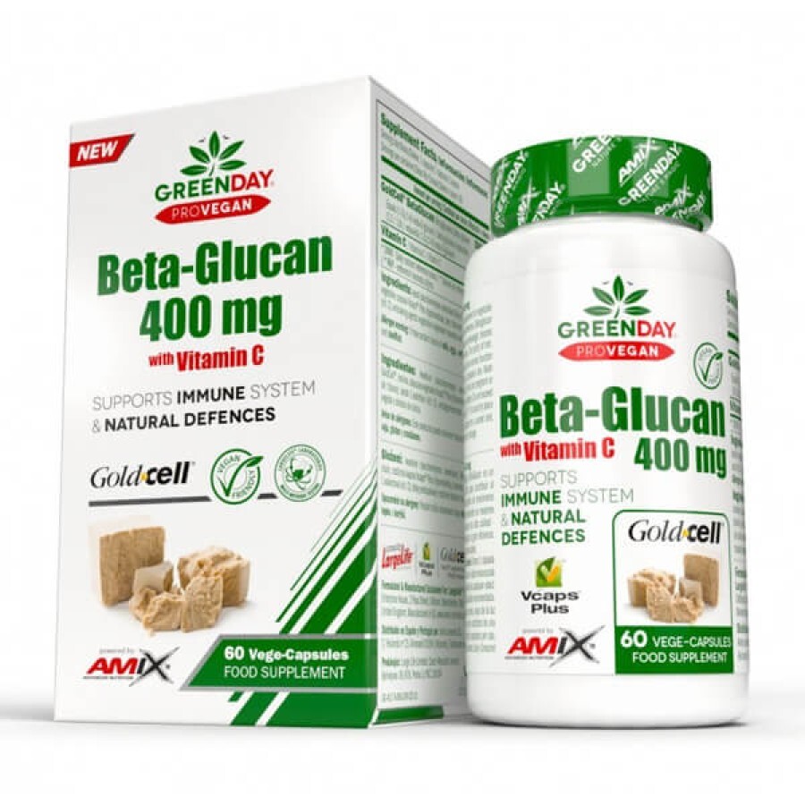 Бета-глюкан Amix GreenDay ProVegan BetaGlucan 400 мг, 60 веганських капсул: ціни та характеристики