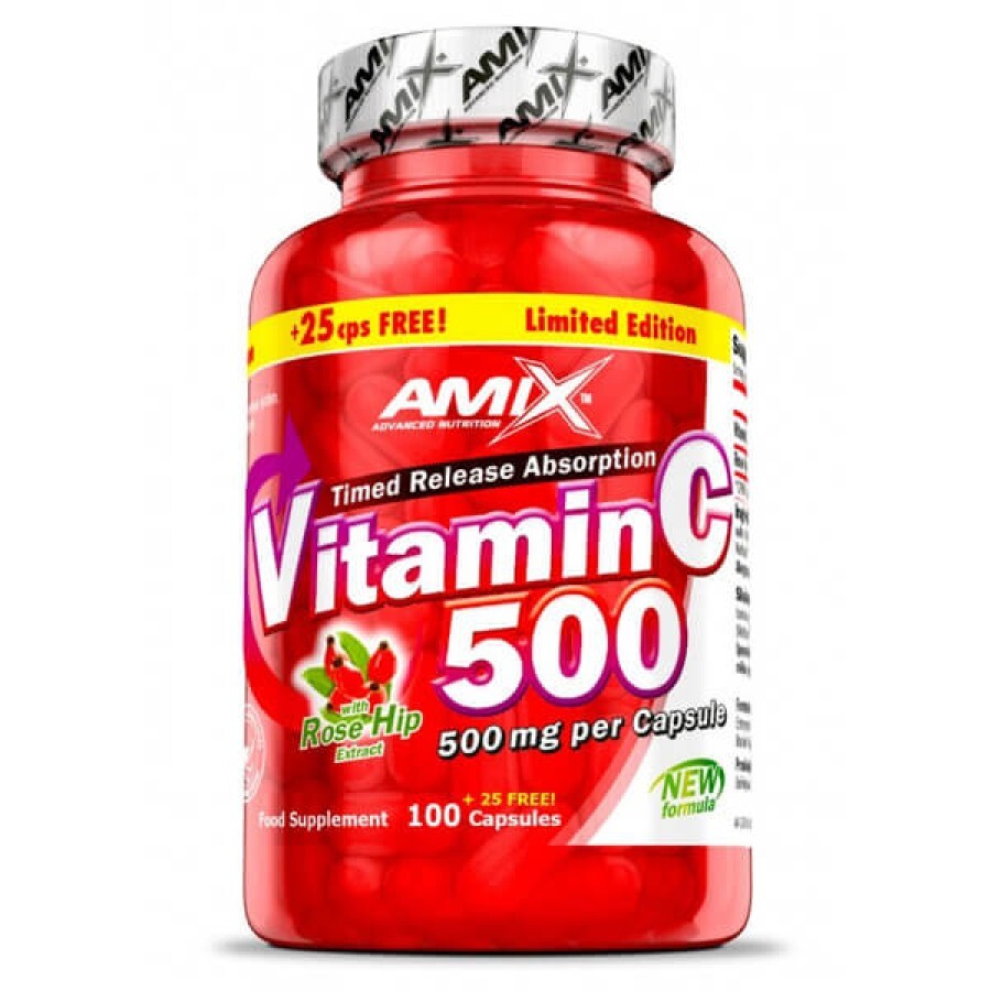Витамин С Amix C-Vitamin + Rose Hips 500 мг, 125 капсул: цены и характеристики
