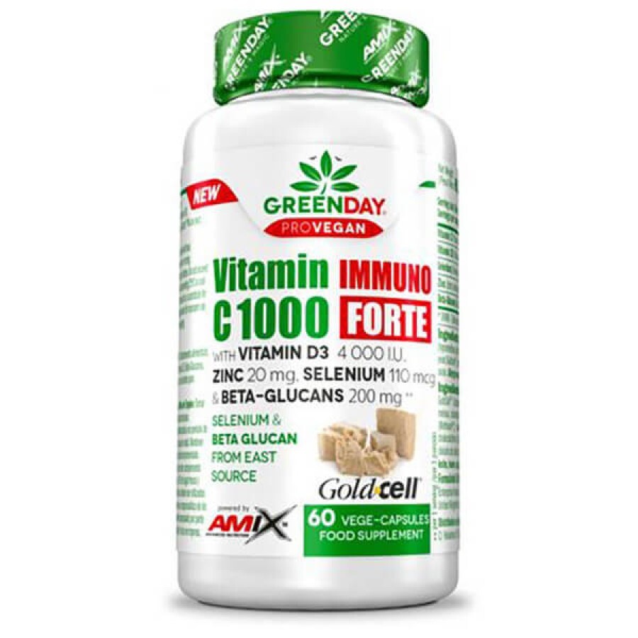 Вітамін C Amix GreenDay ProVegan Vitamin C 1000mg Immuno Forte, 60 веганських капсул: ціни та характеристики