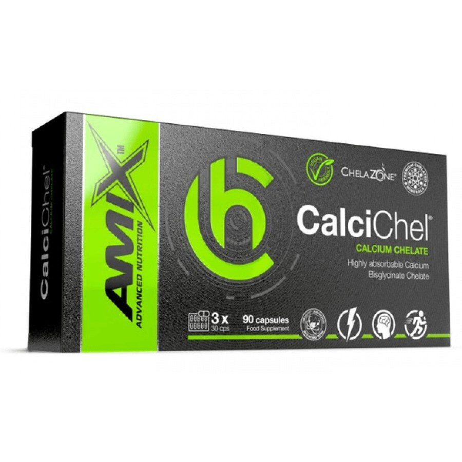 Кальций Amix ChelaZone CalciChel Calcium Bisglycinate Chelate, 90 веганских капсул: цены и характеристики