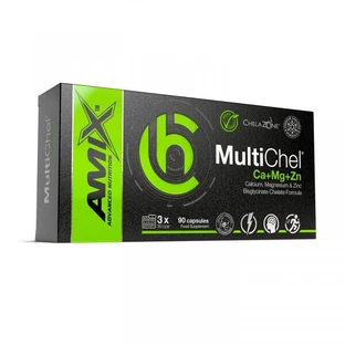 Кальцій+Магній+Цинк Amix ChelaZone MultiChel Ca+Mg+Zn Bisglycinate Chelate, 90 веганських капсул