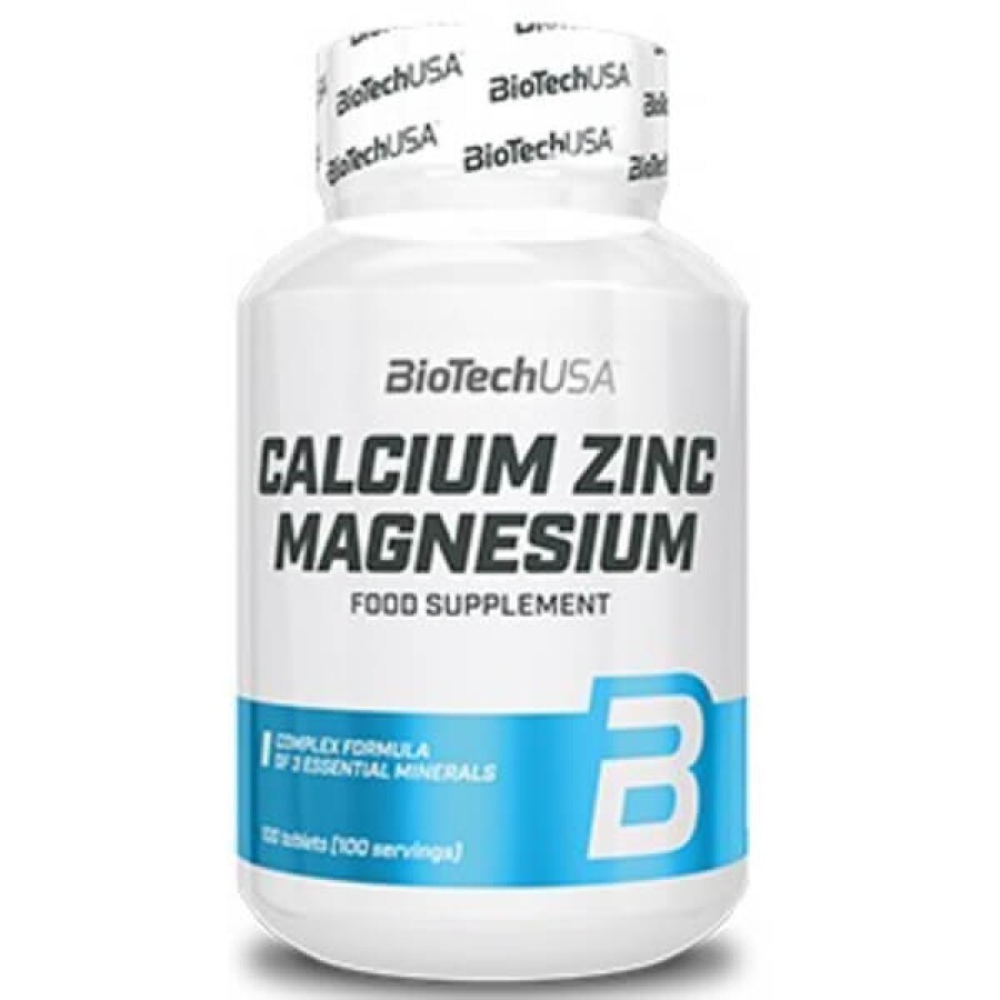 Кальцій+Магній+Цинк BioTechUSA Calcium Zinc Magnesium, 100 таблеток: ціни та характеристики