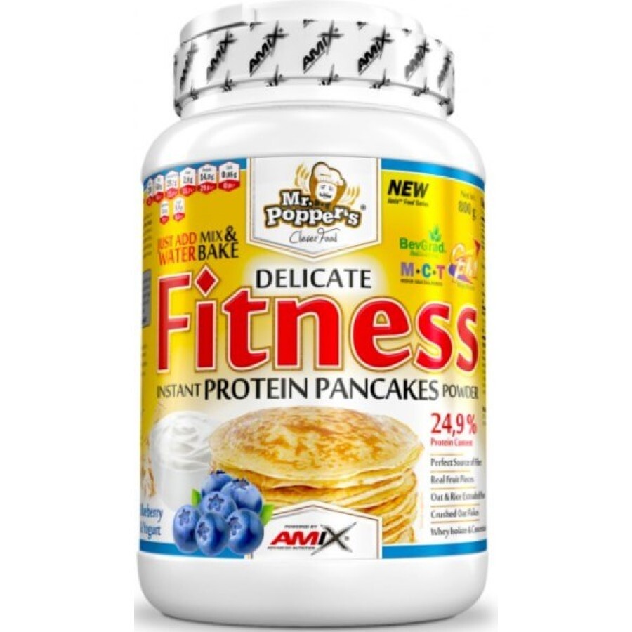 Протеїнові панкейки Amix Mr.Popper´s - Fitness Protein Pancakes blueberry-yogurt, 800г: ціни та характеристики
