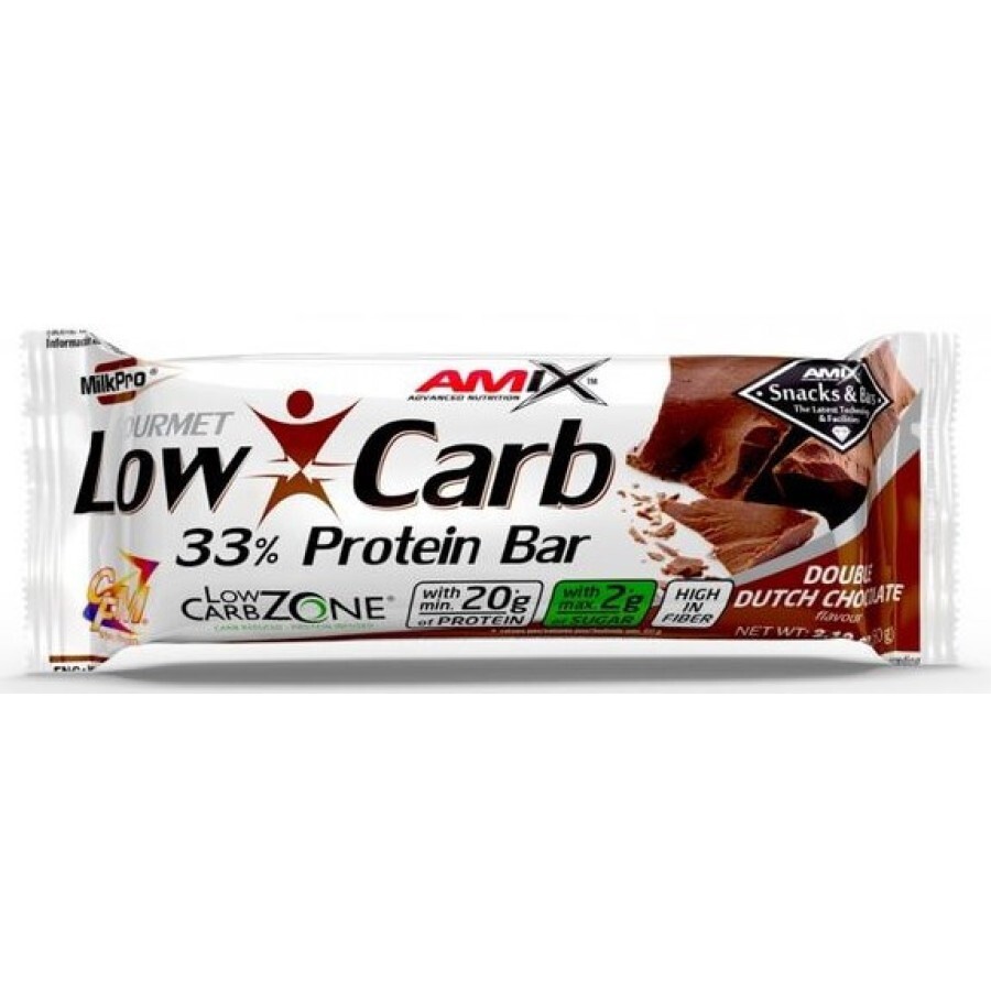 Протеиновый батончик Amix Low-Carb 33% Protein Bar Double-dutch chocolate, 60г: цены и характеристики