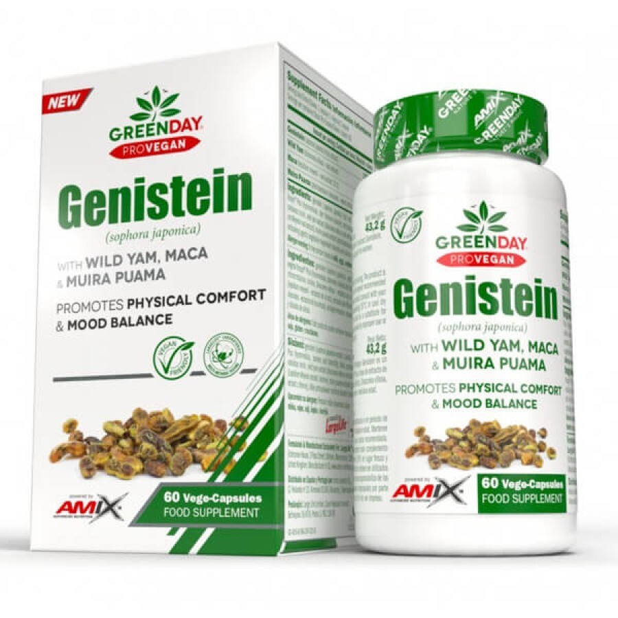 Растительный комплекс Amix GreenDay ProVegan Genistein Forte Blister, 60 веганских капсул: цены и характеристики