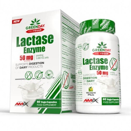 Рослинний комплекс Amix GreenDay ProVegan Lactase Enzyme, 60 веганських капсул