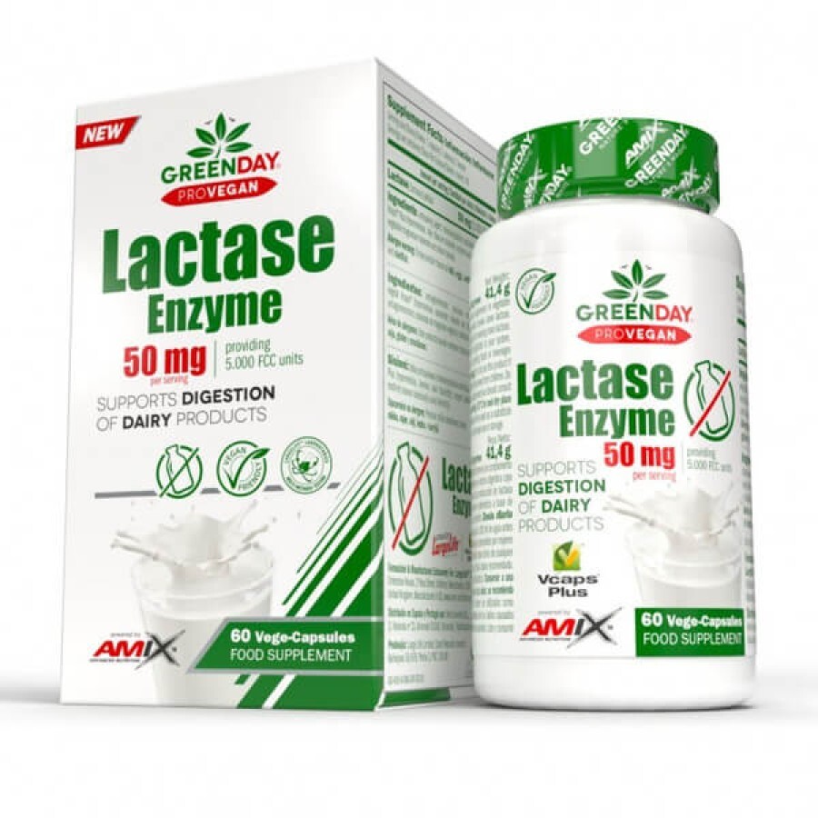 Растительный комплекс Amix GreenDay ProVegan Lactase Enzyme, 60 веганских капсул: цены и характеристики